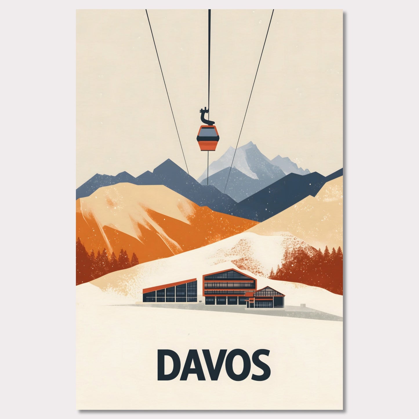 Poster titled 'Davos – Winter Retreat' from ArtDarts