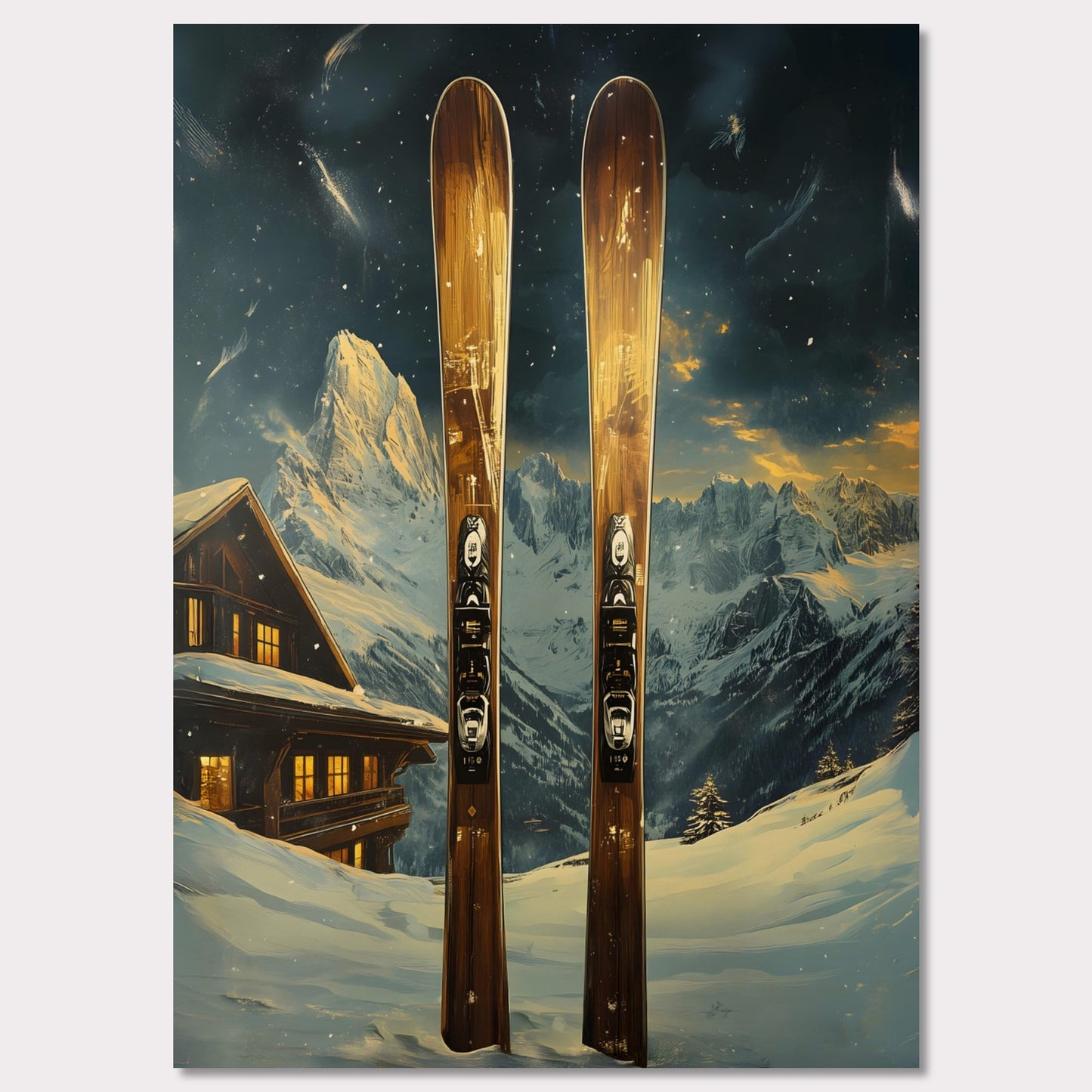 Poster titled 'Ski Adventure Awaits' from ArtDarts