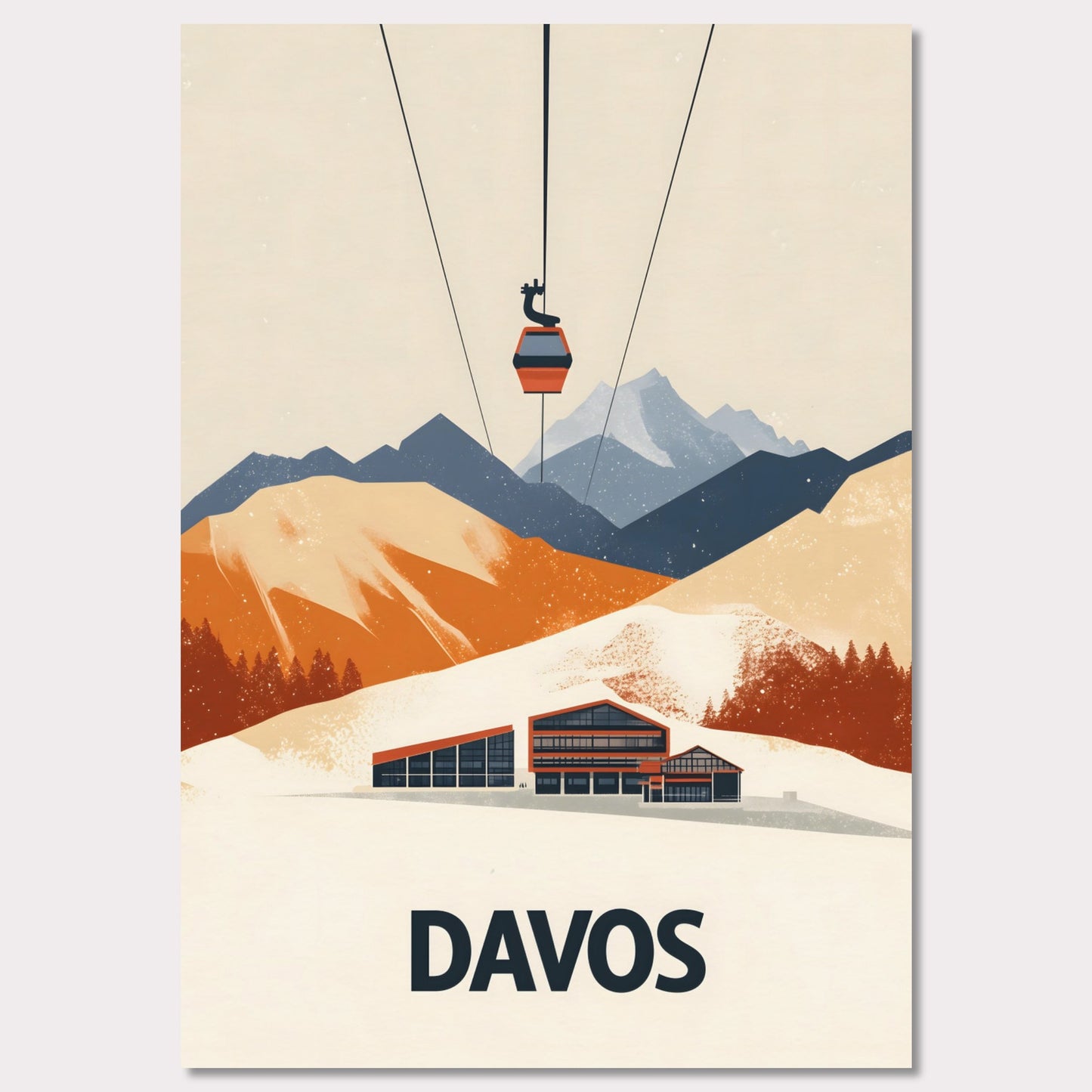 Poster titled 'Davos – Winter Retreat' from ArtDarts