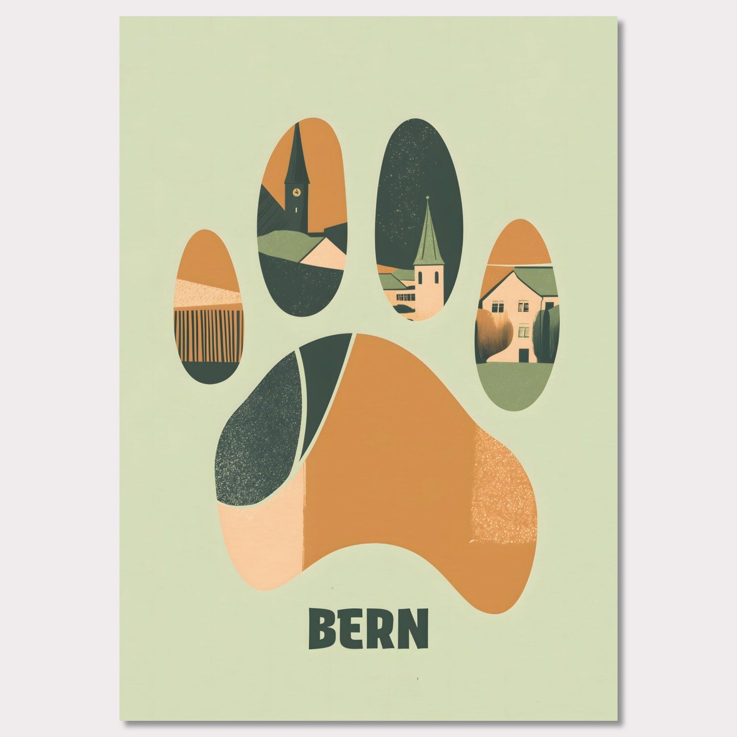 Poster titled 'Bern: Footprints of Tradition' from ArtDarts