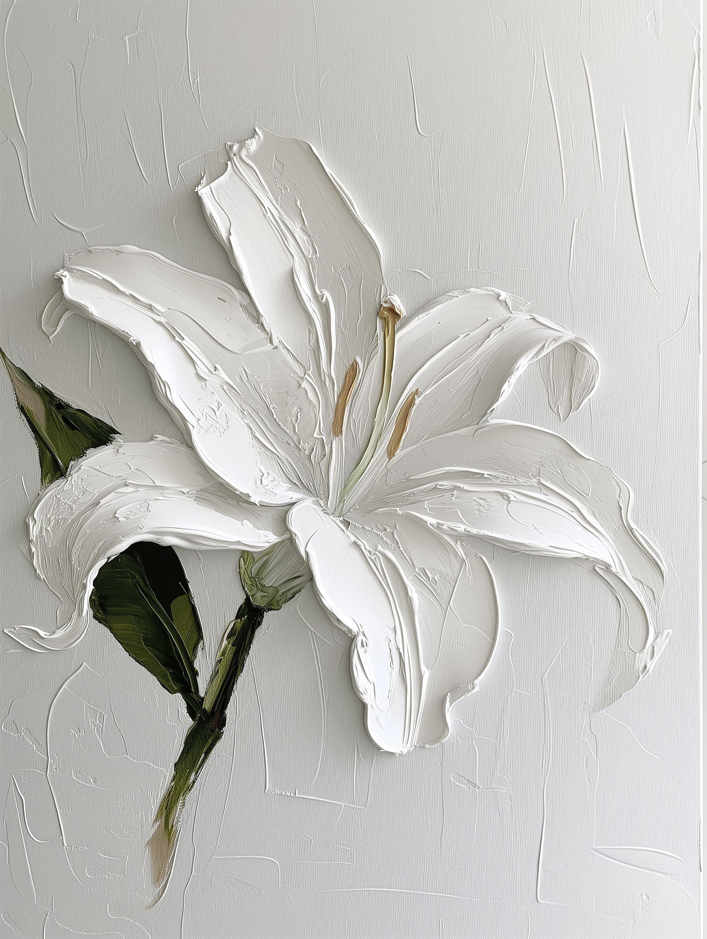 Poster titled 'White lily painted in oil Poster' from ArtDarts