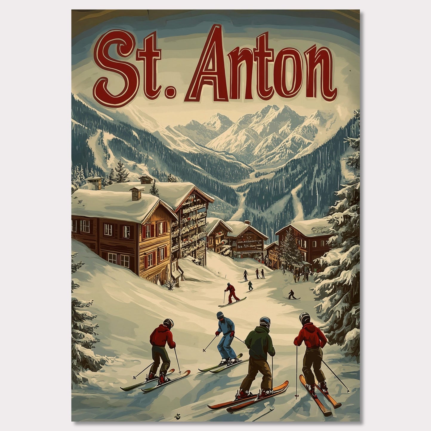Poster titled 'St. Anton - Winter Charm' from ArtDarts