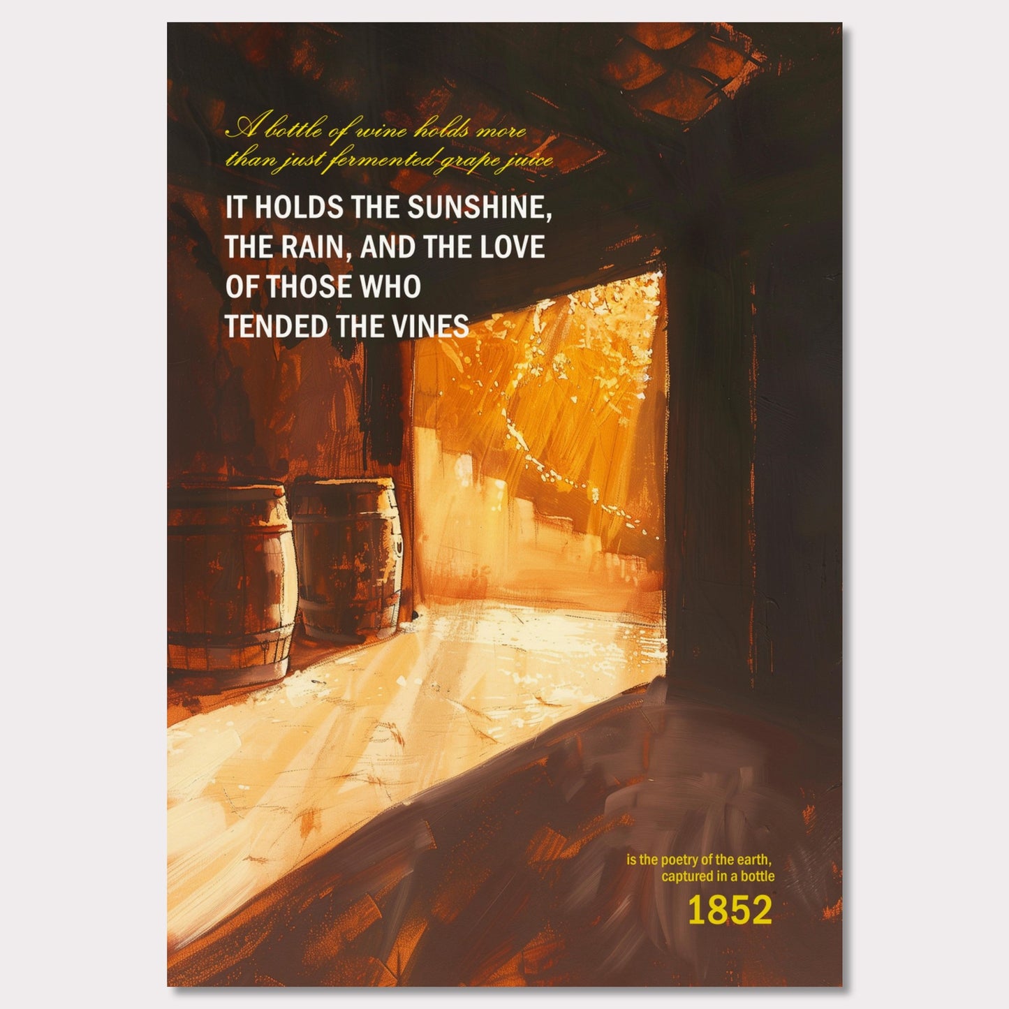 Poster titled 'Wine in barrels Poster' from ArtDarts