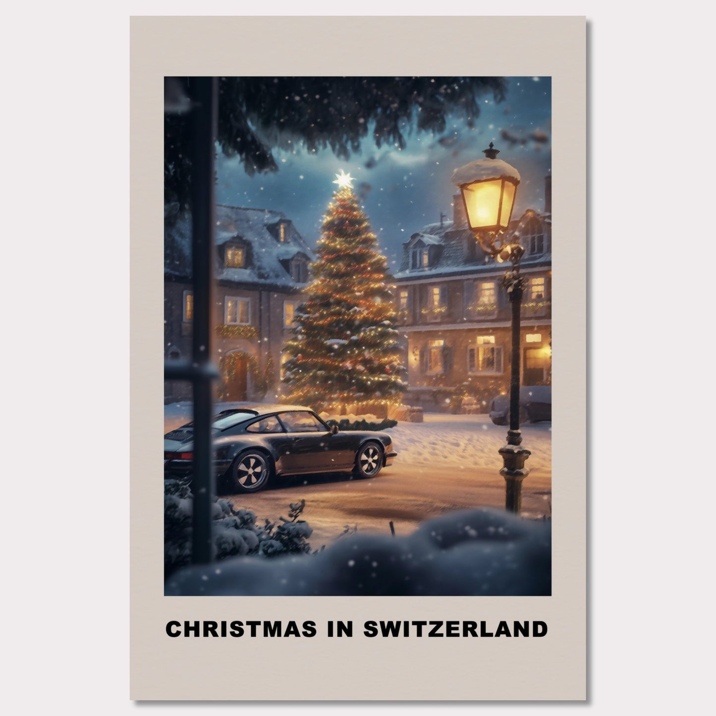 Poster titled 'Christmas in Switzerland - Festive Nights' from ArtDarts