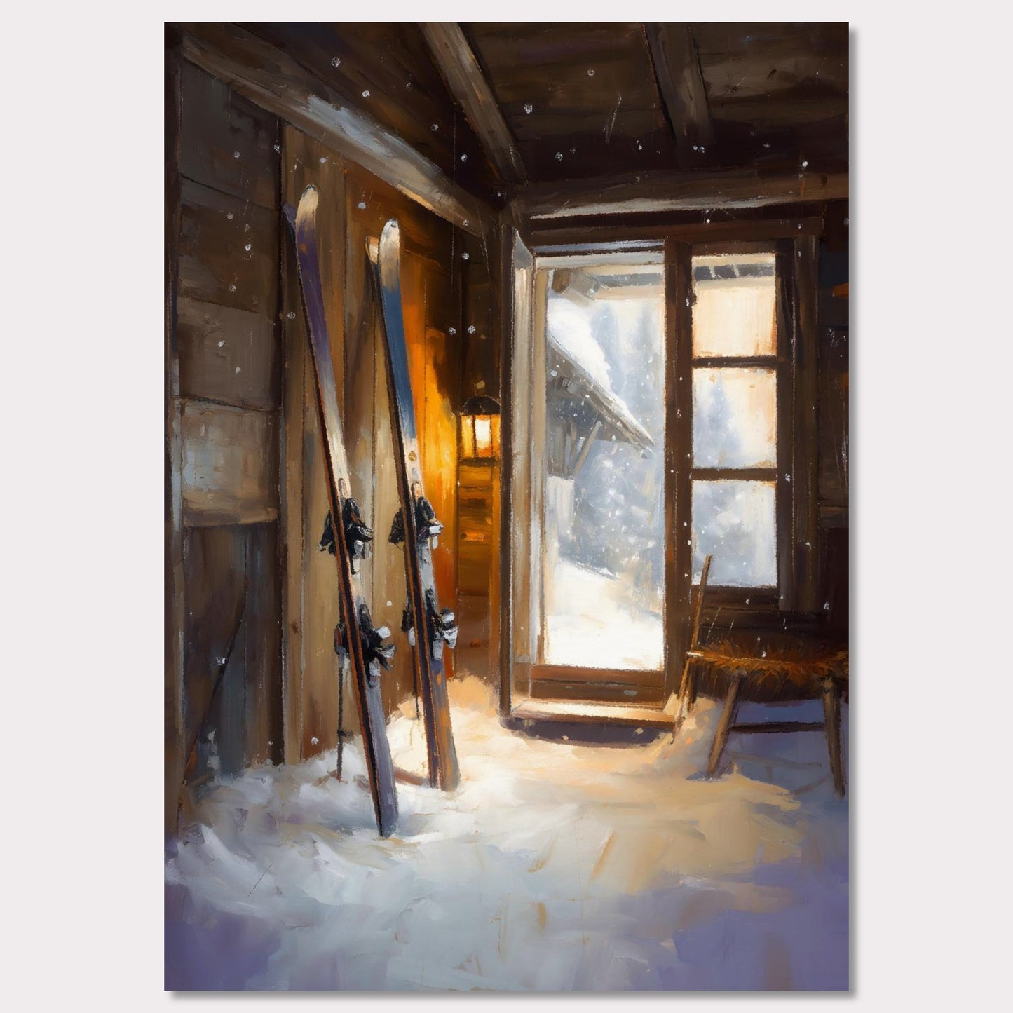 Poster titled 'Ski Room, Morning Quiet' from ArtDarts
