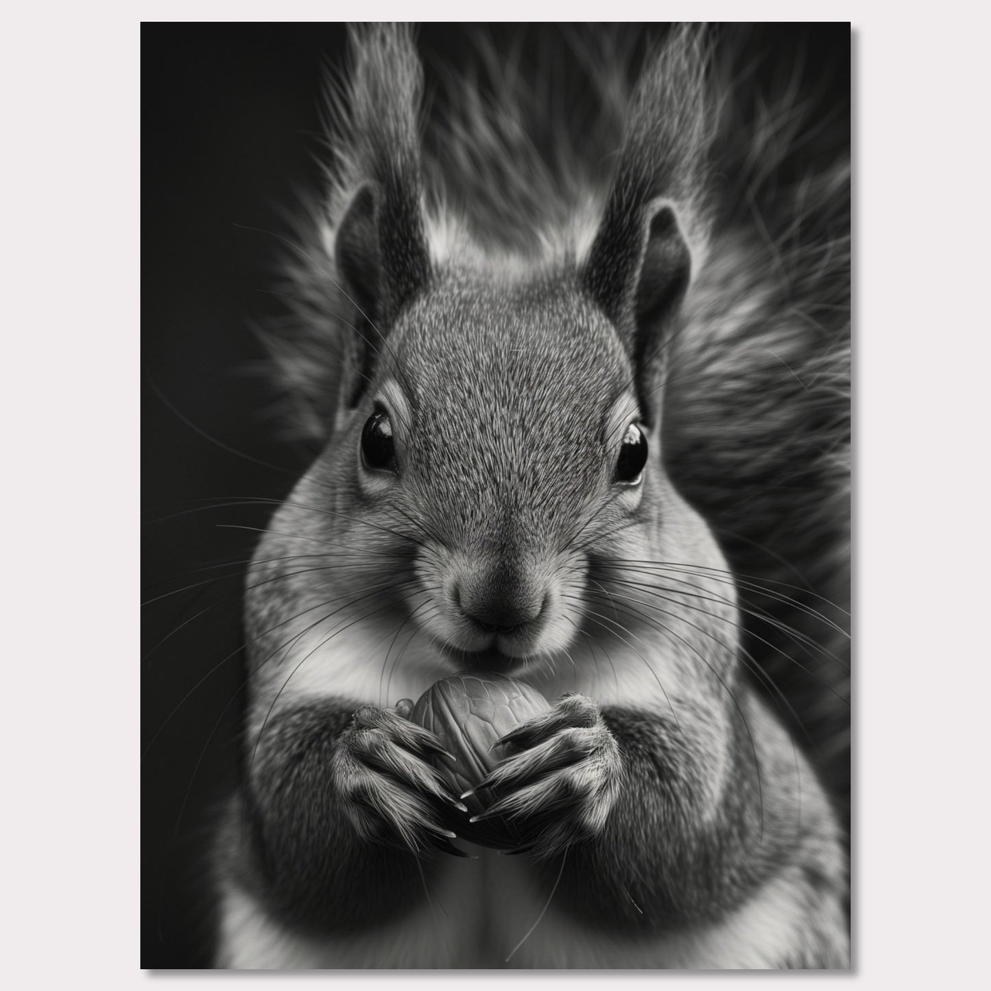 Poster titled 'Black and white portrait of a squirrel Poster' from ArtDarts