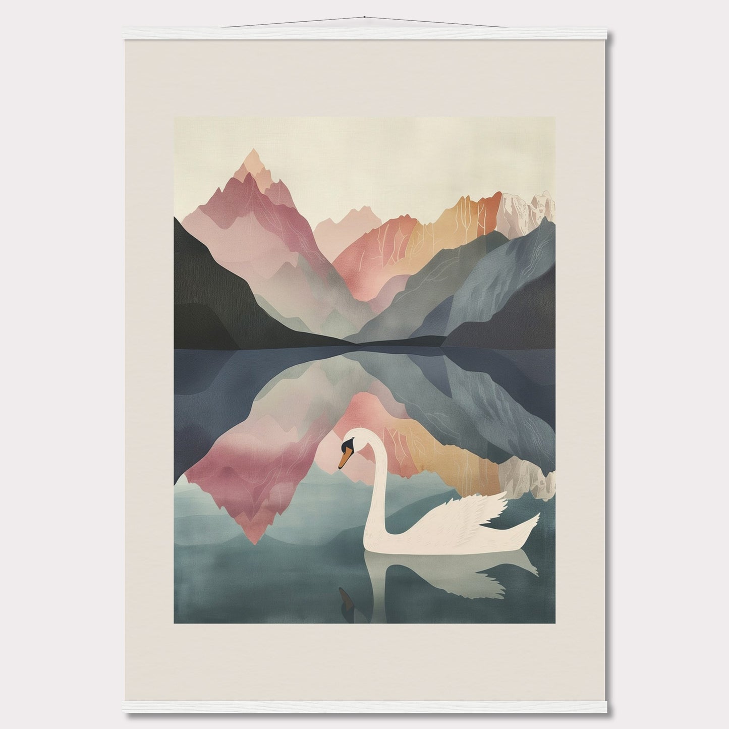 Poster titled 'White Swan on the Lake Geneva with Hanger' from ArtDarts