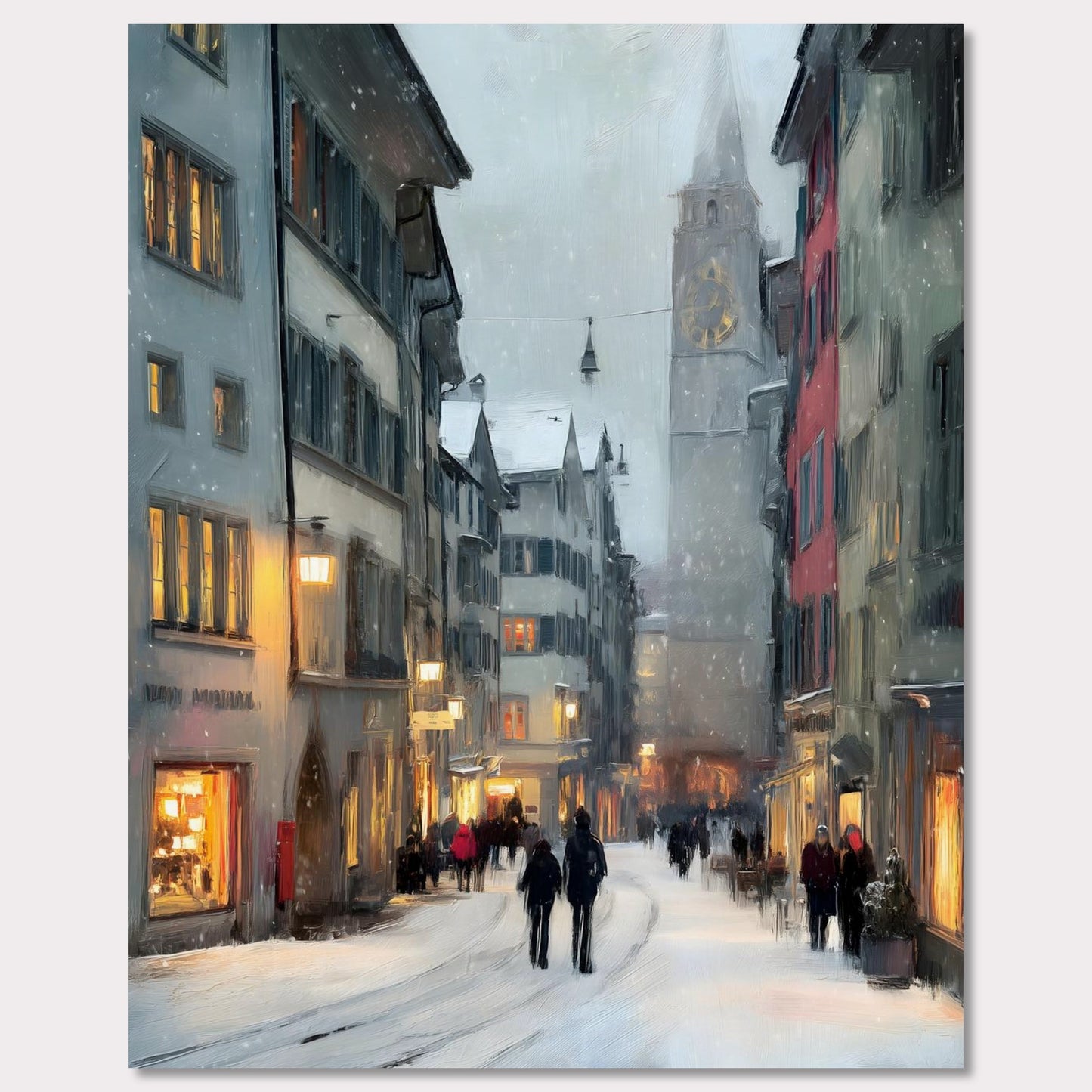 Poster titled 'Zurich Snowfall' from ArtDarts