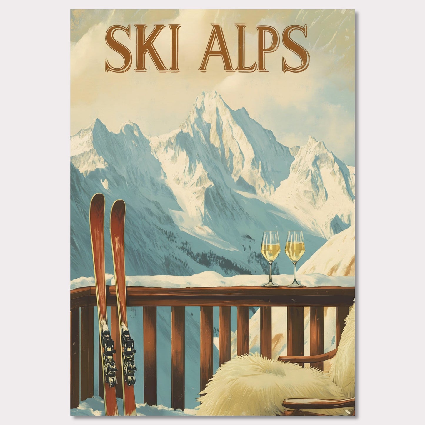 Poster titled 'Serenity of Ski Alps' from ArtDarts