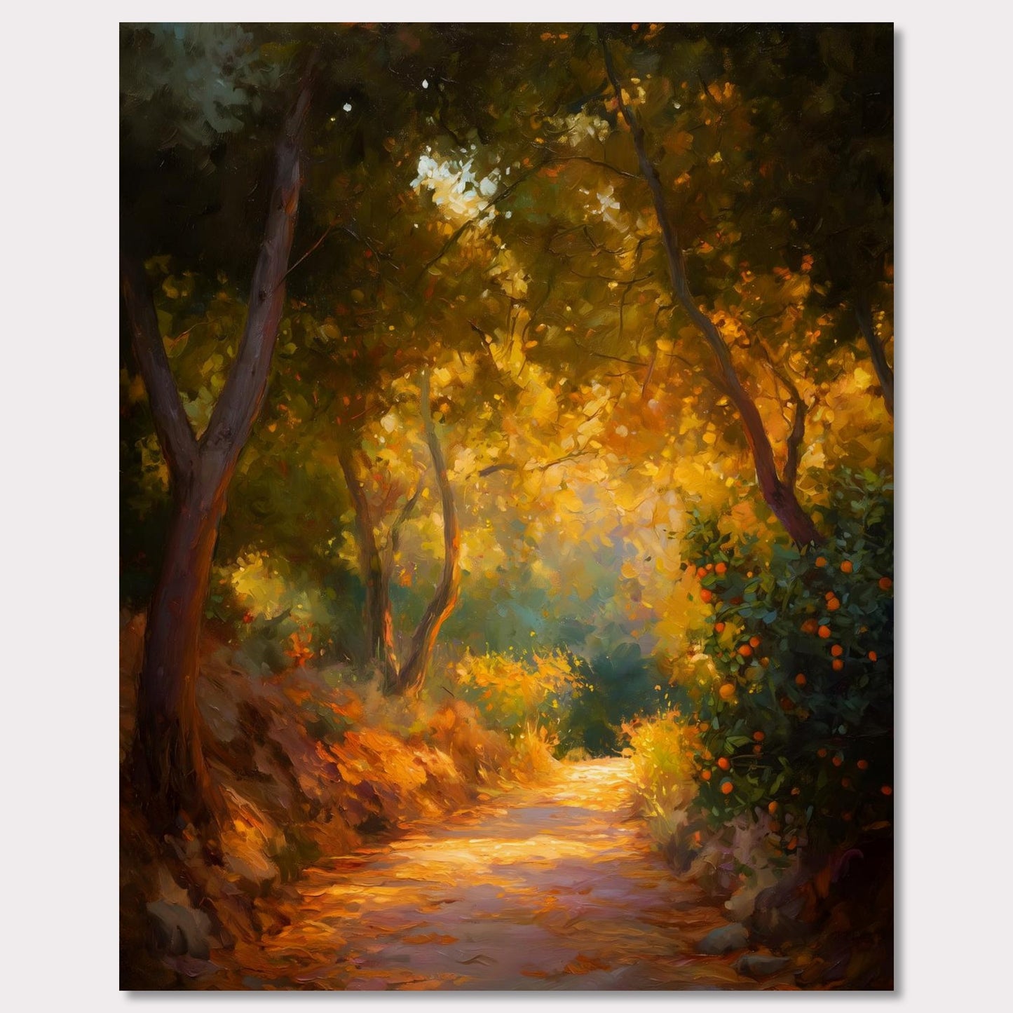 Poster titled 'Orange Grove Path' from ArtDarts