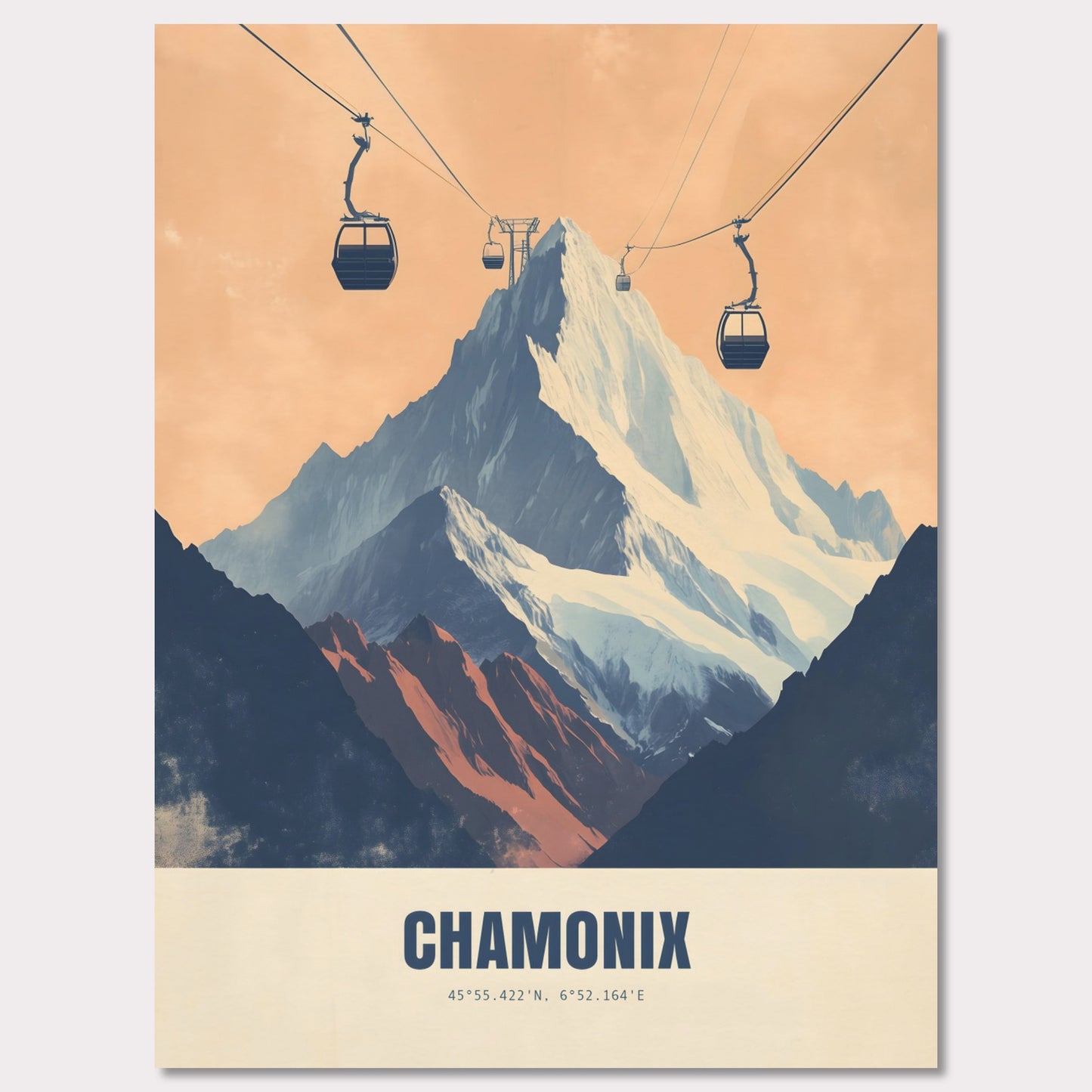 Poster titled 'Chamonix Elevation: The Path to the Summit' from ArtDarts