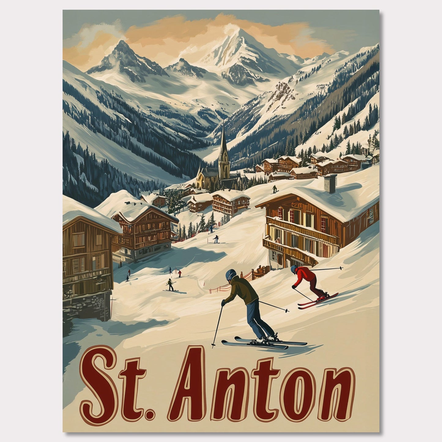 Poster titled 'St. Anton - Alpine Adventure' from ArtDarts