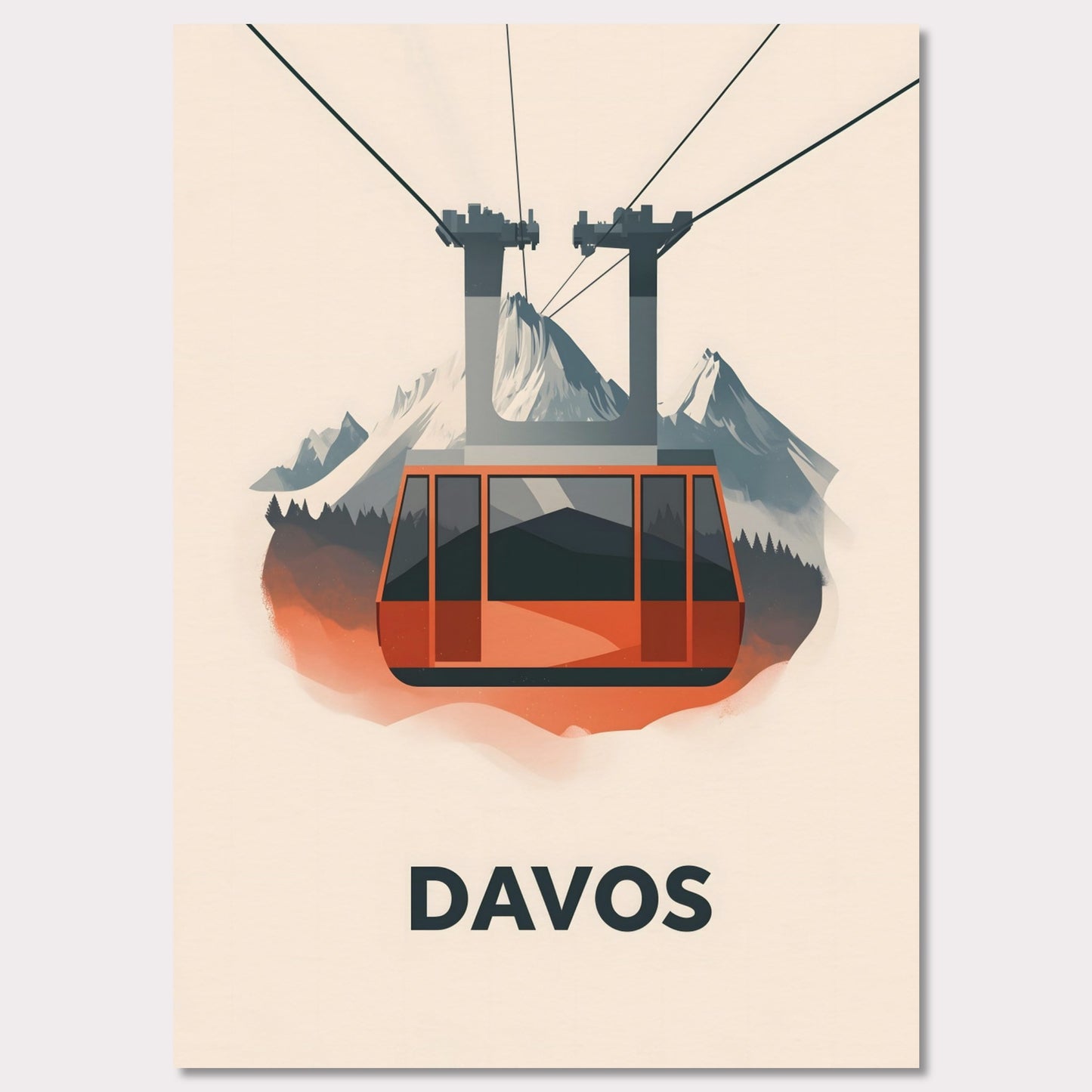 Poster titled 'Winter Elegance of Davos' from ArtDarts