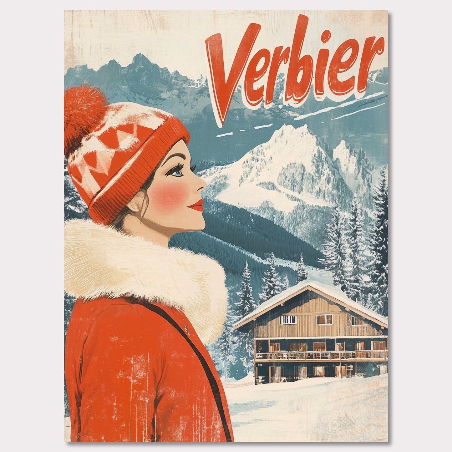 Poster titled 'Verbier - Winter Elegance' from ArtDarts