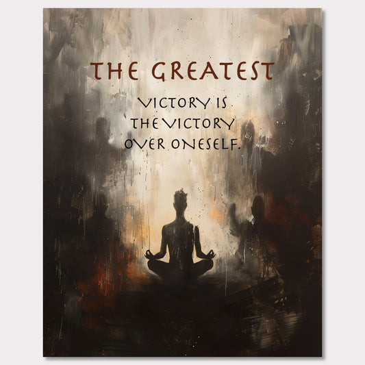 Poster titled 'The greatest victory is the victory over oneself' from ArtDarts