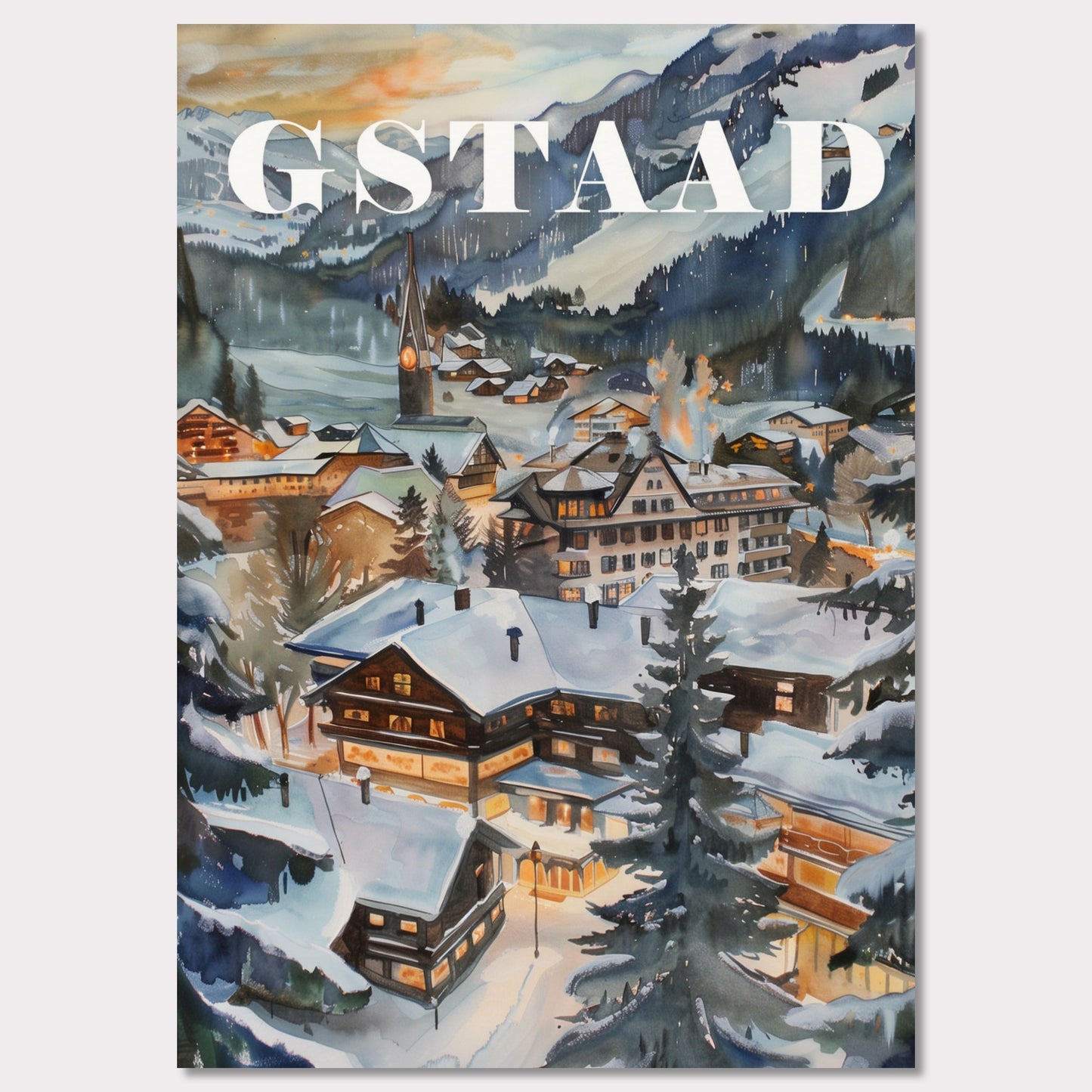 Poster titled 'Gstaad Poster' from ArtDarts