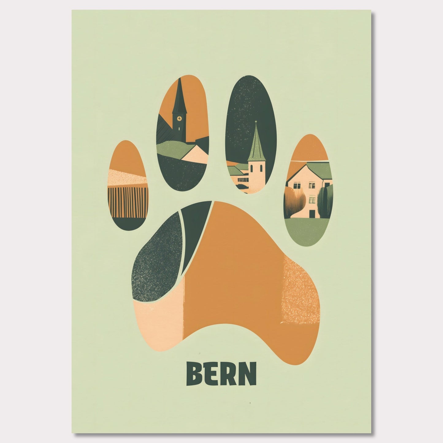 Poster titled 'Bern: Footprints of Tradition' from ArtDarts