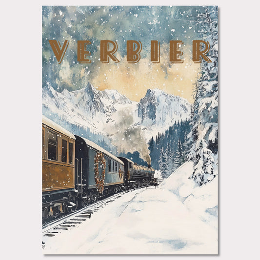 Poster titled 'Verbier Express' from ArtDarts