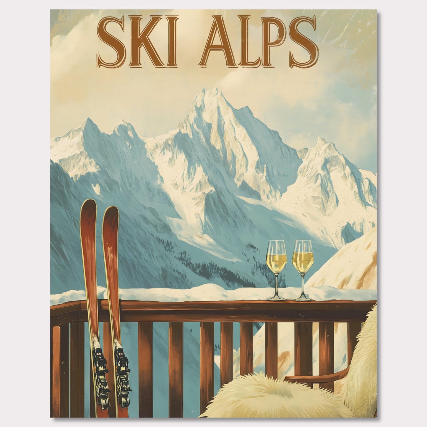 Poster titled 'Serenity of Ski Alps' from ArtDarts
