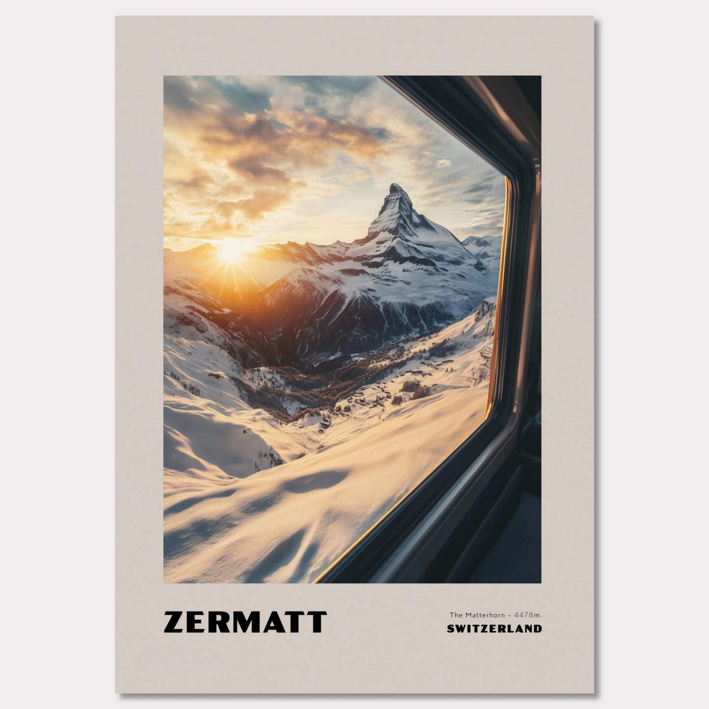 Poster titled 'ZERMATT. The Matterhorn – 4478m' from ArtDarts