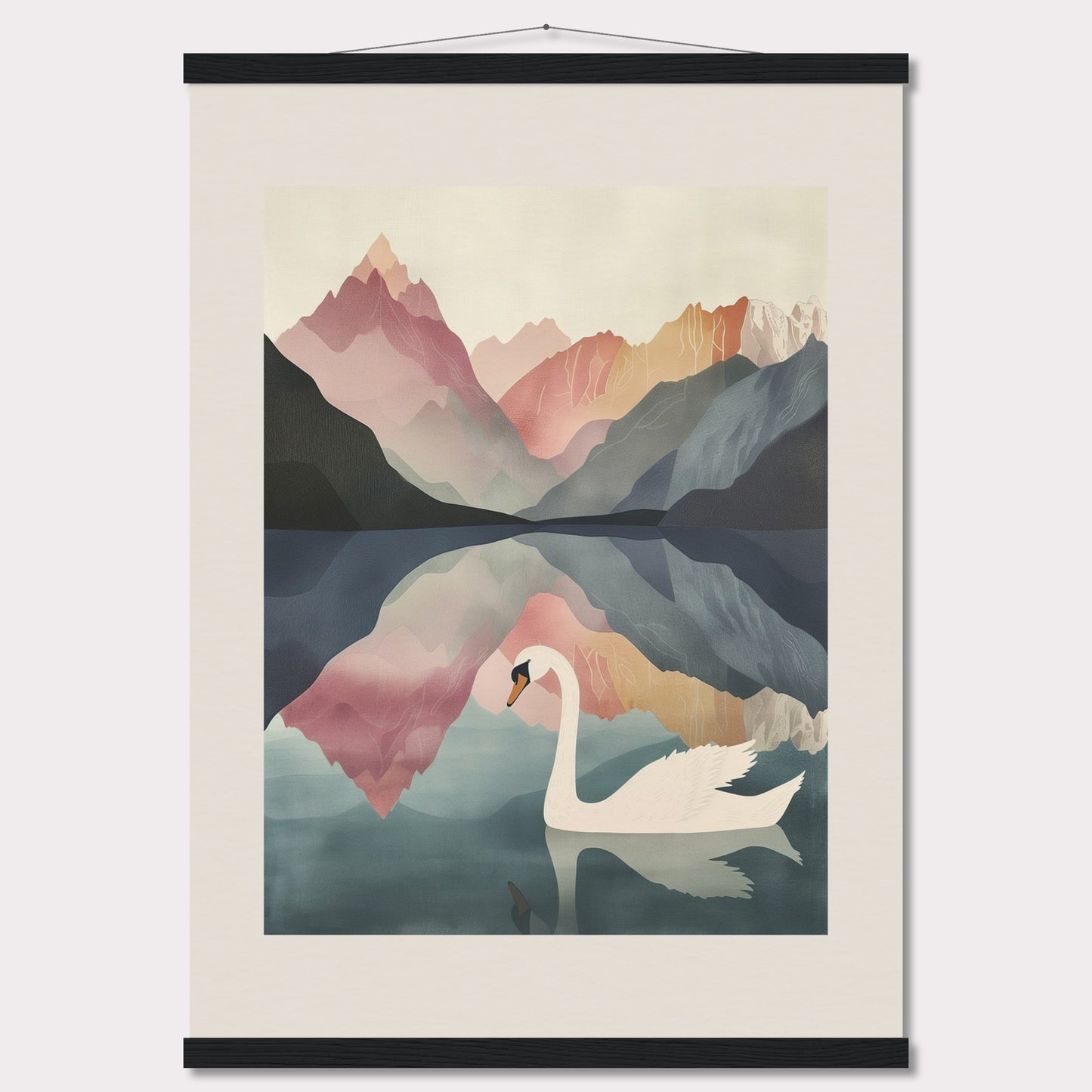 Poster titled 'White Swan on the Lake Geneva with Hanger' from ArtDarts