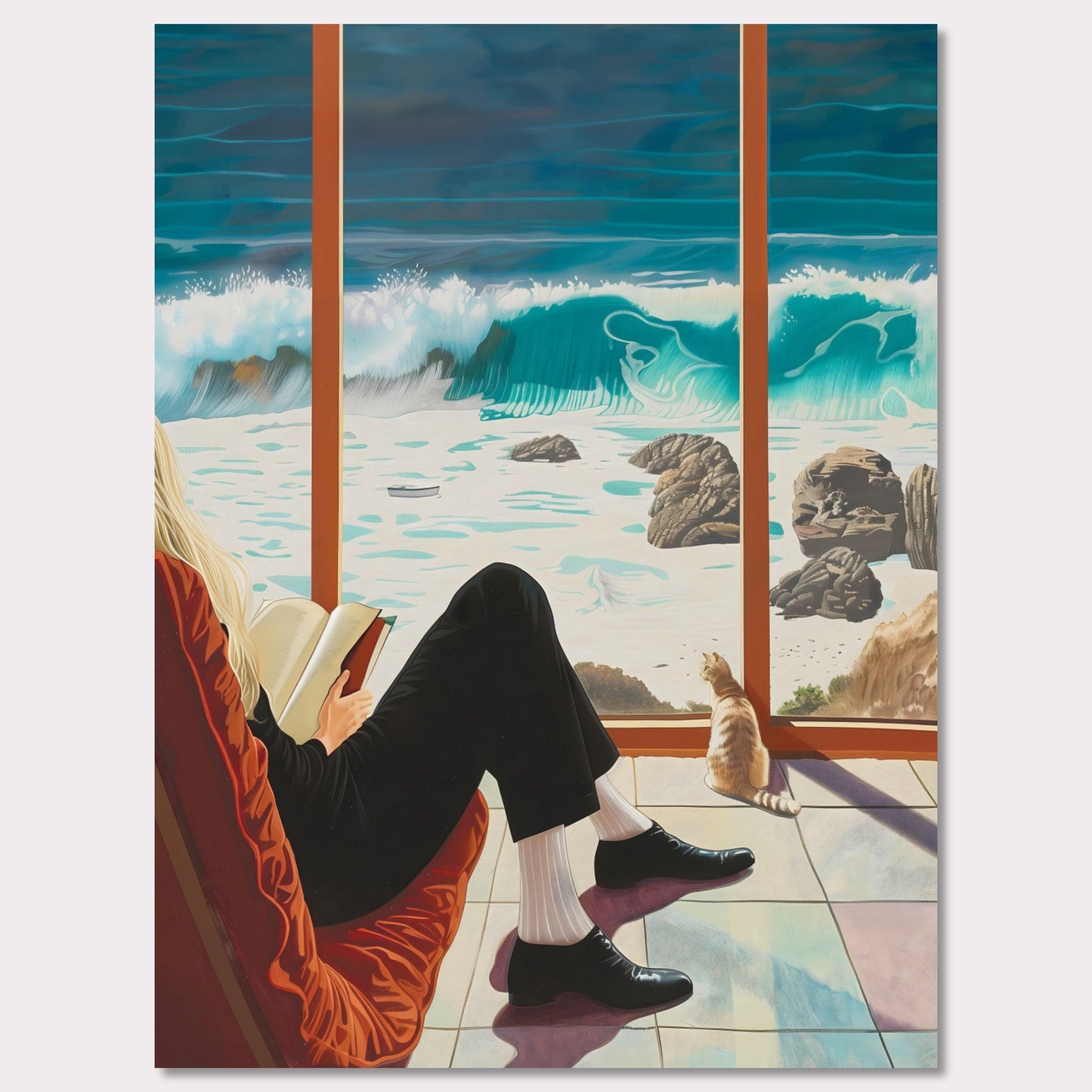 Poster titled 'Cat and Waves' from ArtDarts