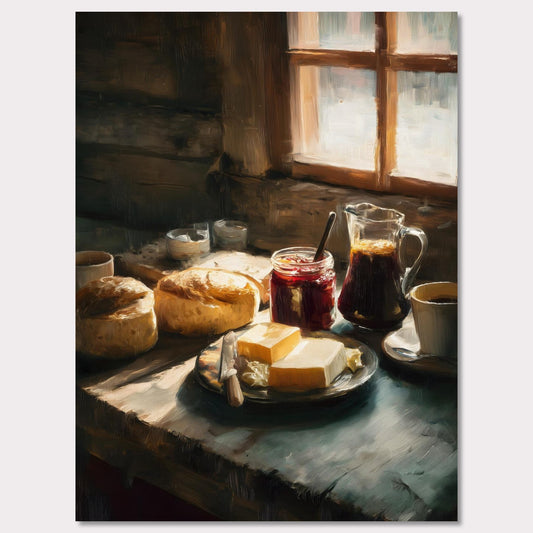 Poster titled 'Breakfast Still, Jar & Steam' from ArtDarts