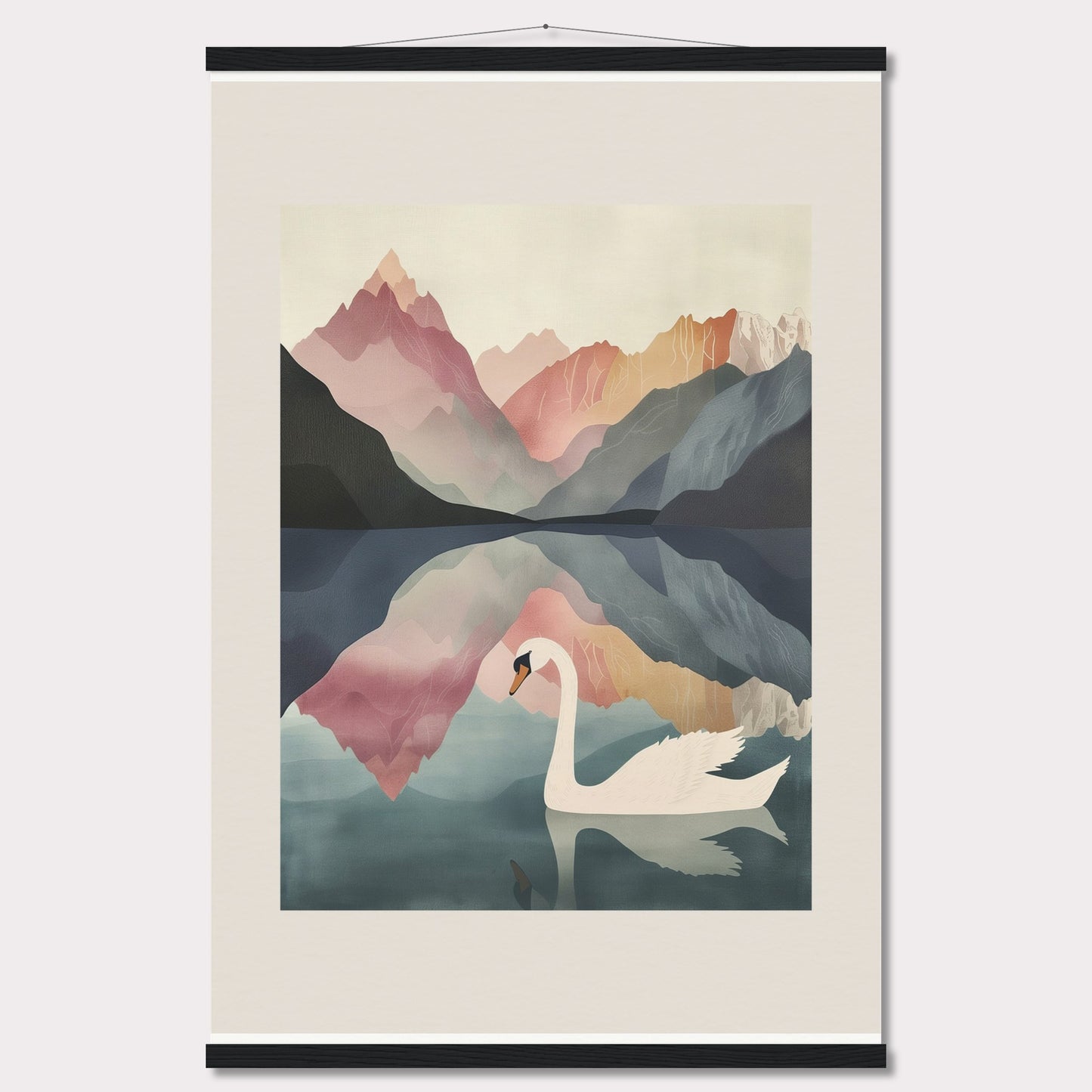 Poster titled 'White Swan on the Lake Geneva with Hanger' from ArtDarts