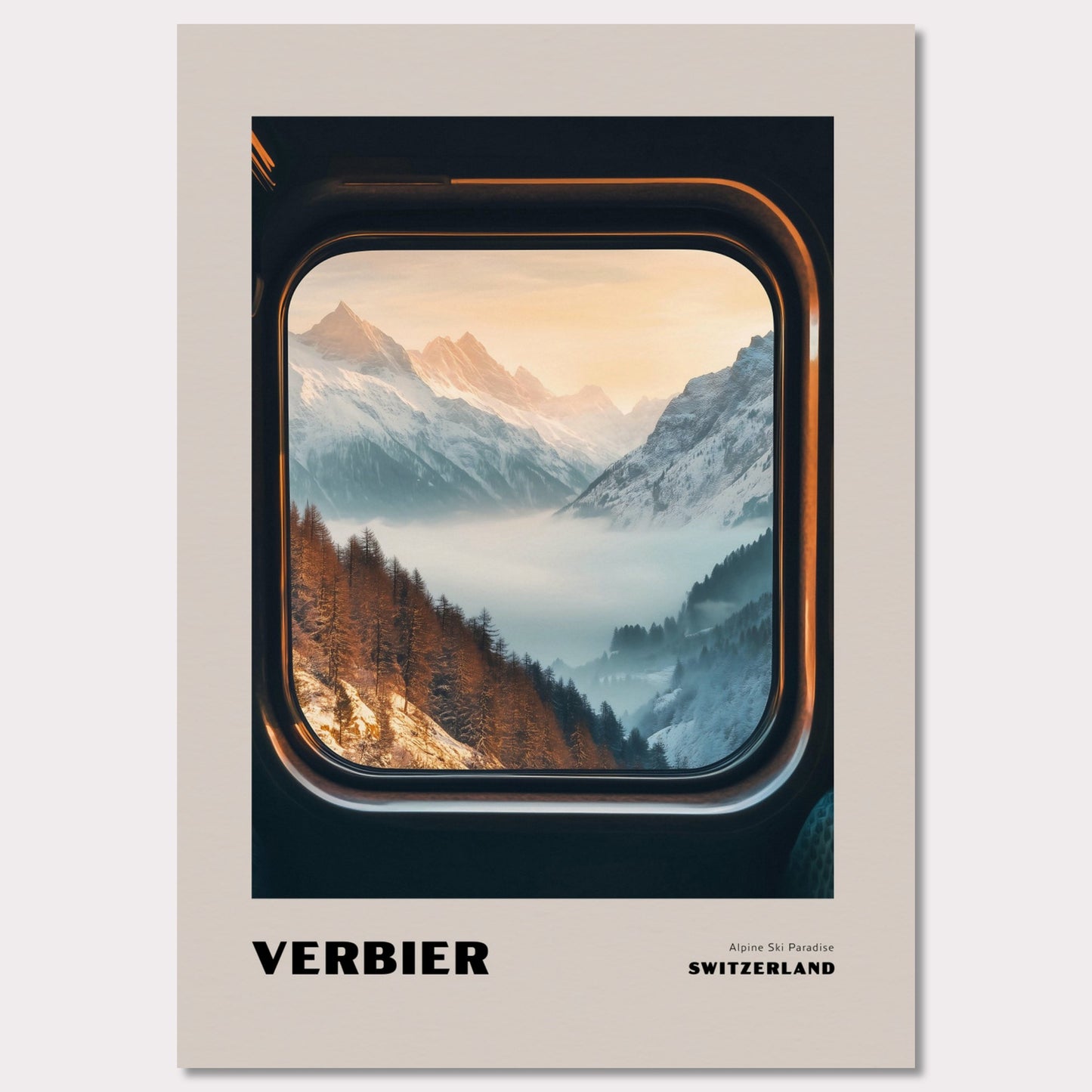 Poster titled 'VERBIER. Alpine Ski Paradise' from ArtDarts