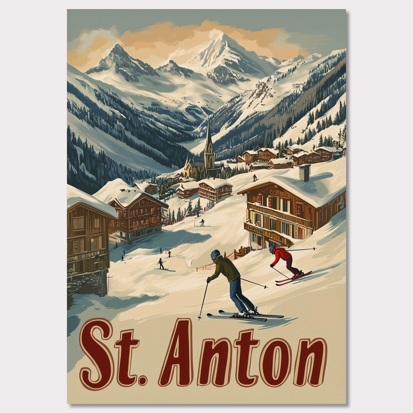 Poster titled 'St. Anton - Alpine Adventure' from ArtDarts