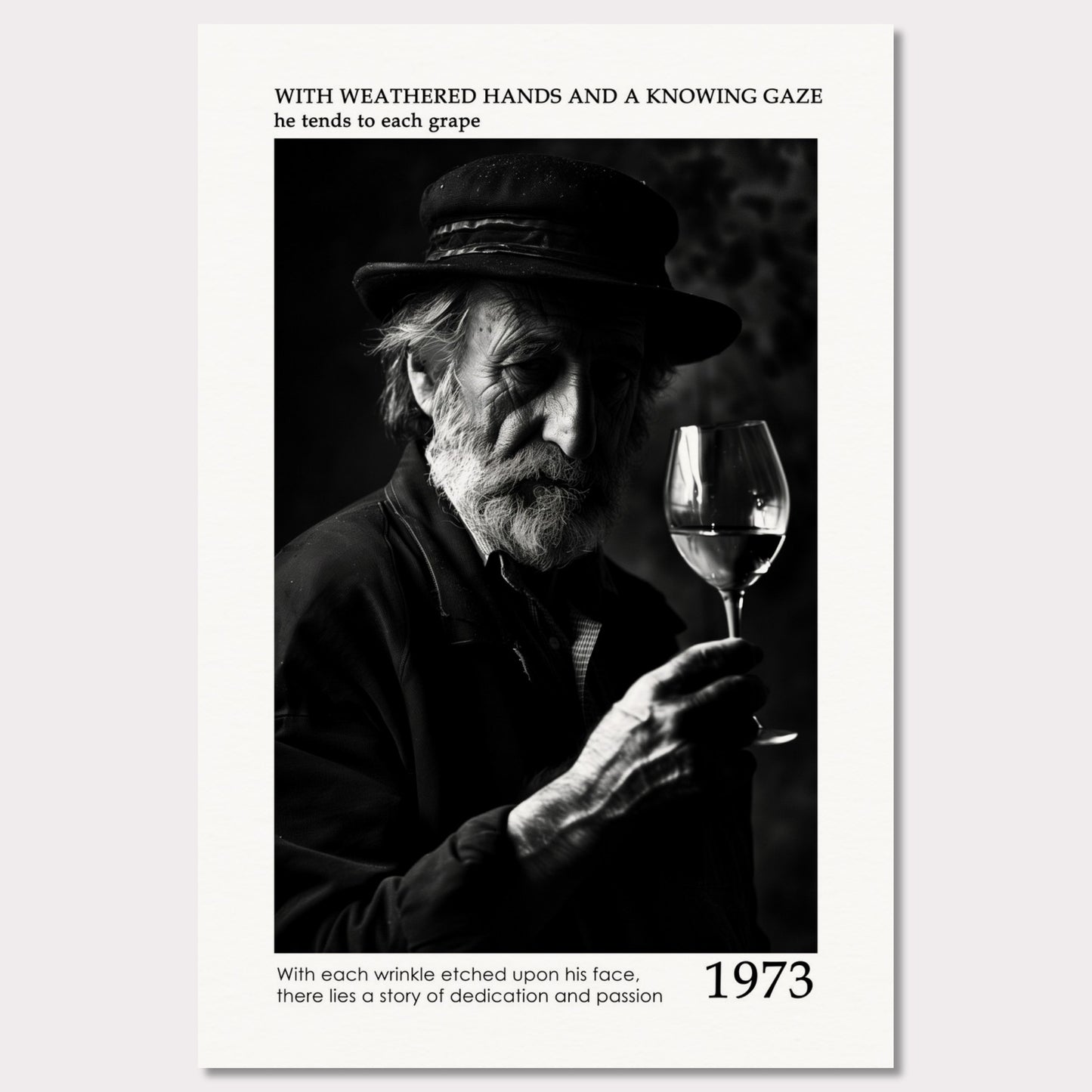Poster titled 'Elderly Winemaker Poster' from ArtDarts