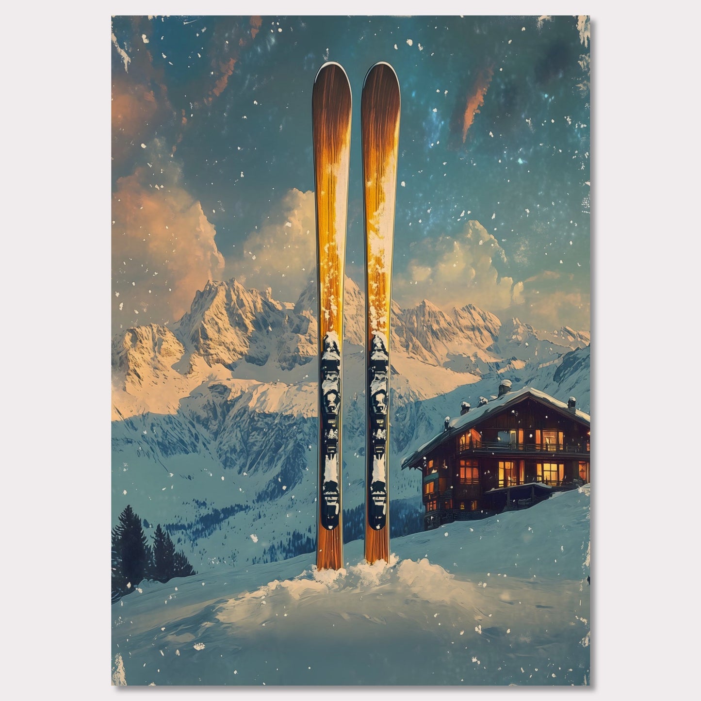Poster titled 'Ski into Serenity' from ArtDarts