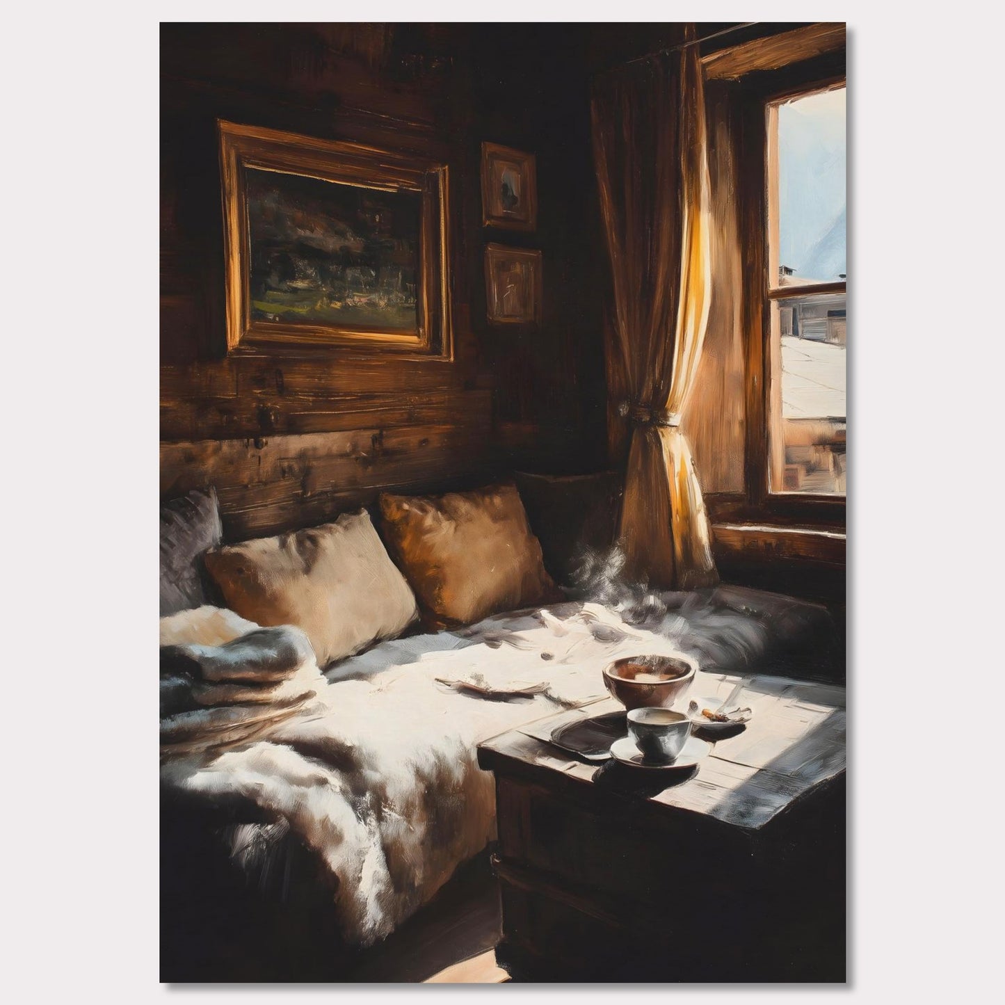 Poster titled 'Coffee & Fur, Morning Heat' from ArtDarts