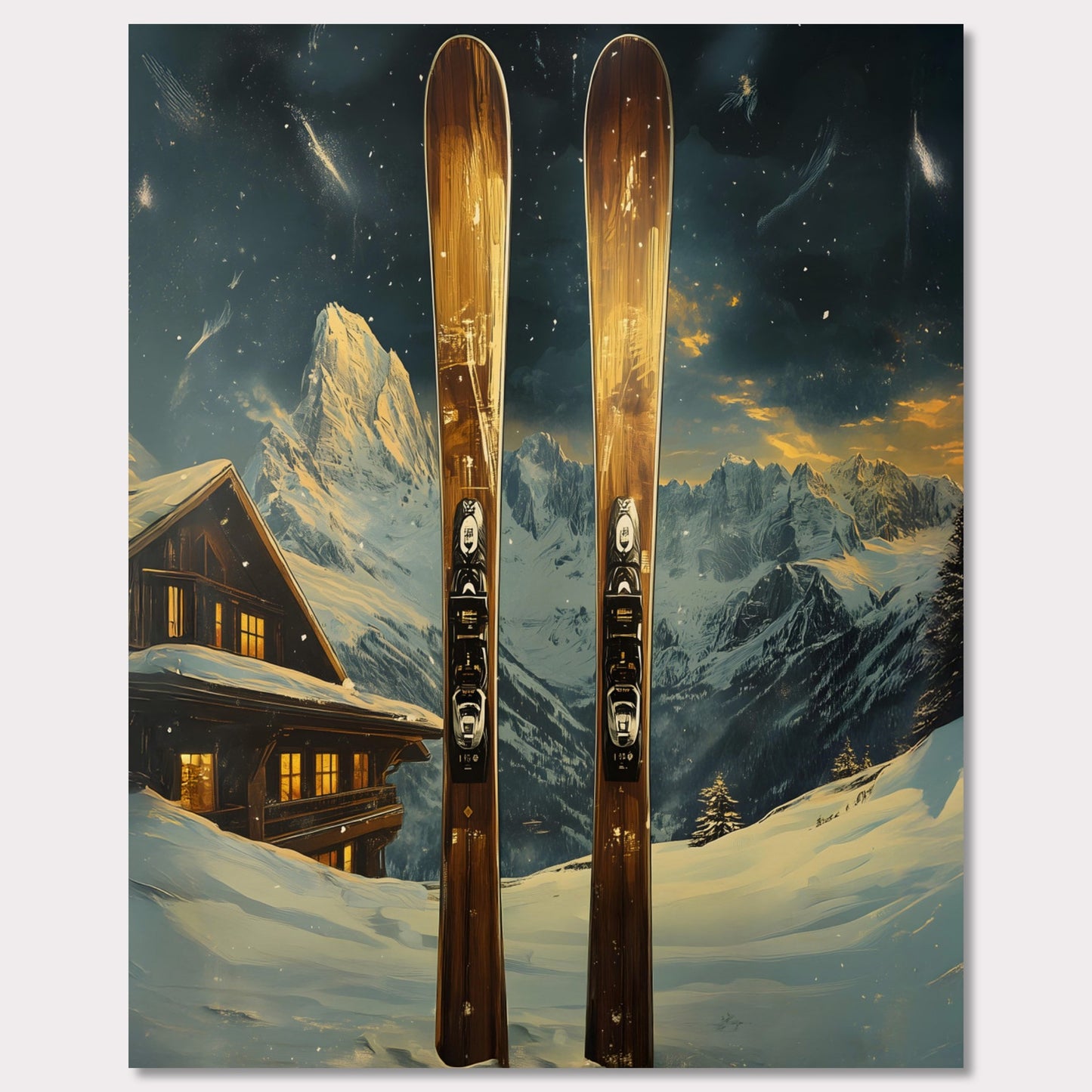 Poster titled 'Ski Adventure Awaits' from ArtDarts