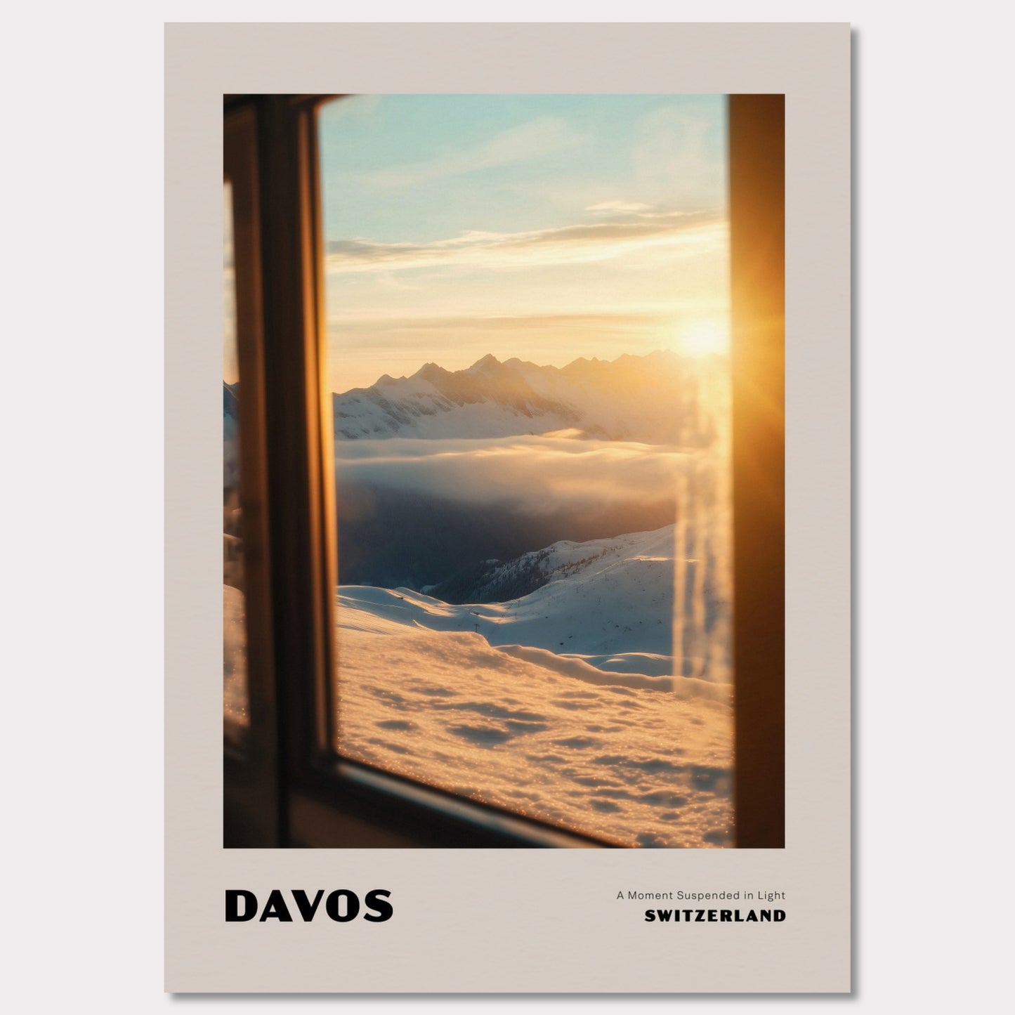 Poster titled 'DAVOS. A Moment Suspended in Light' from ArtDarts