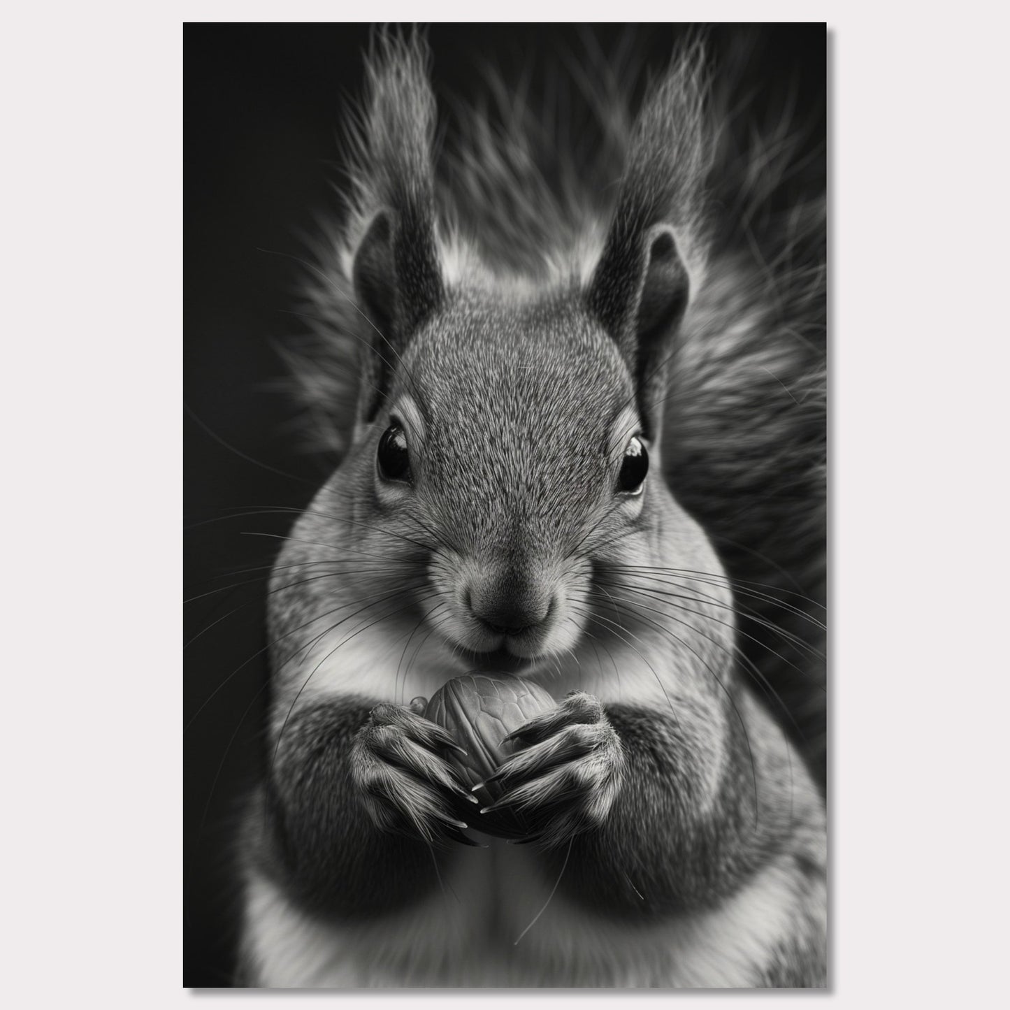 Poster titled 'Black and white portrait of a squirrel Poster' from ArtDarts