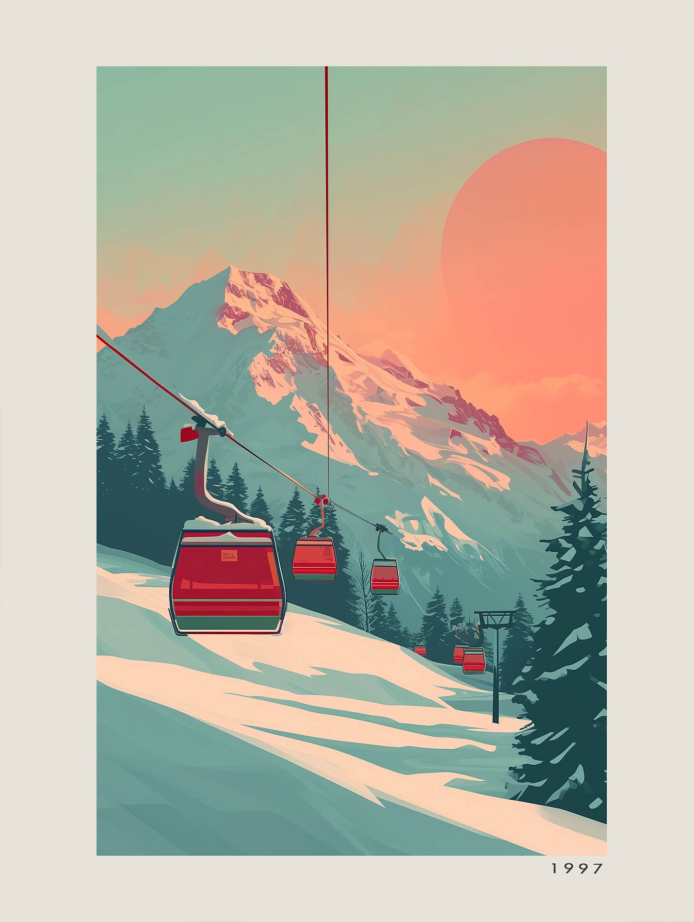Poster titled 'Lift at Dawn Poster' from ArtDarts