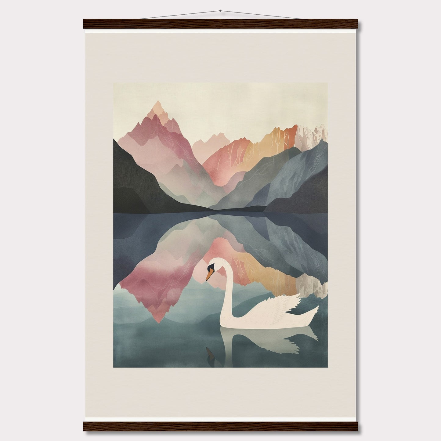 Poster titled 'White Swan on the Lake Geneva with Hanger' from ArtDarts