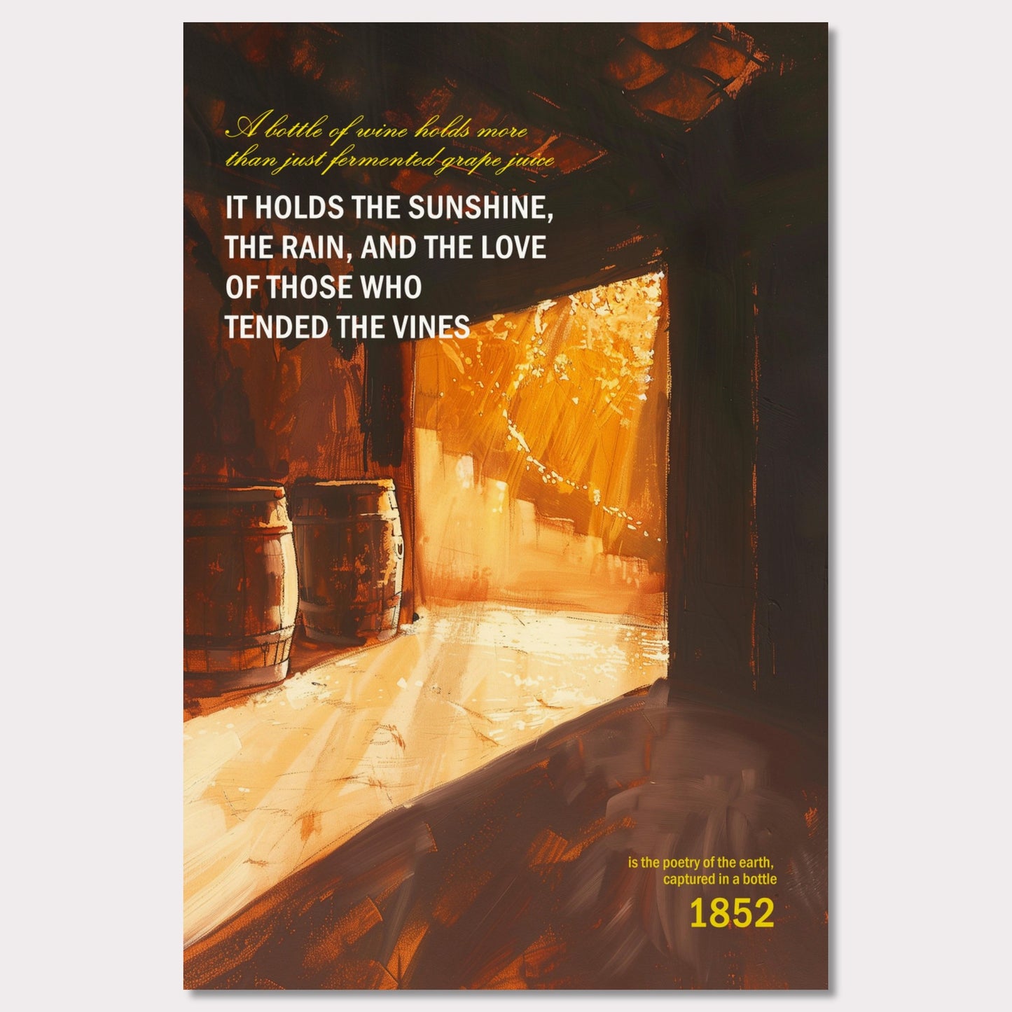 Poster titled 'Wine in barrels Poster' from ArtDarts