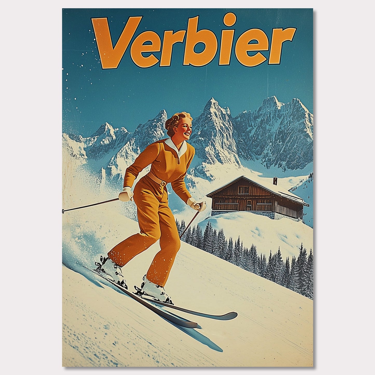Poster titled 'Verbier Skiing' from ArtDarts