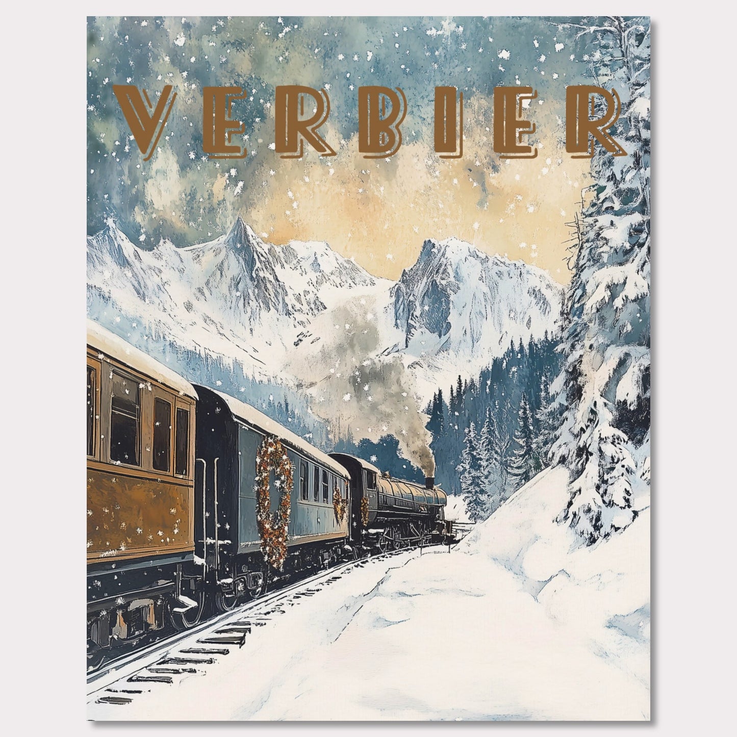 Poster titled 'Verbier Express' from ArtDarts