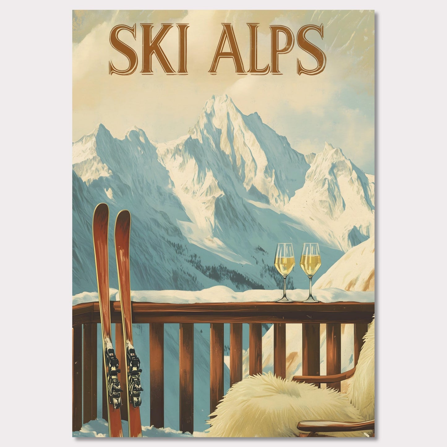 Poster titled 'Serenity of Ski Alps' from ArtDarts