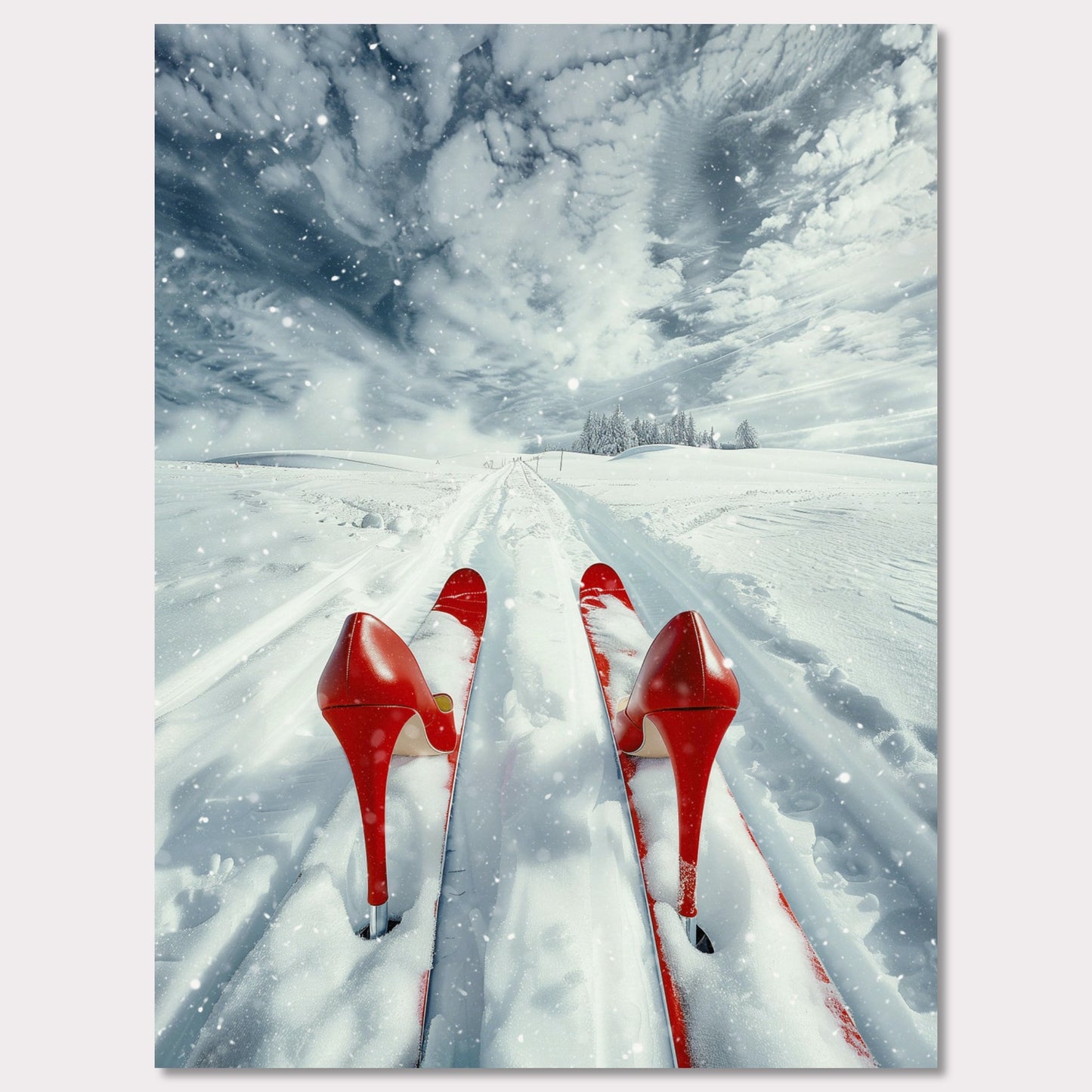 Poster titled 'High Heels, High Thrills' from ArtDarts