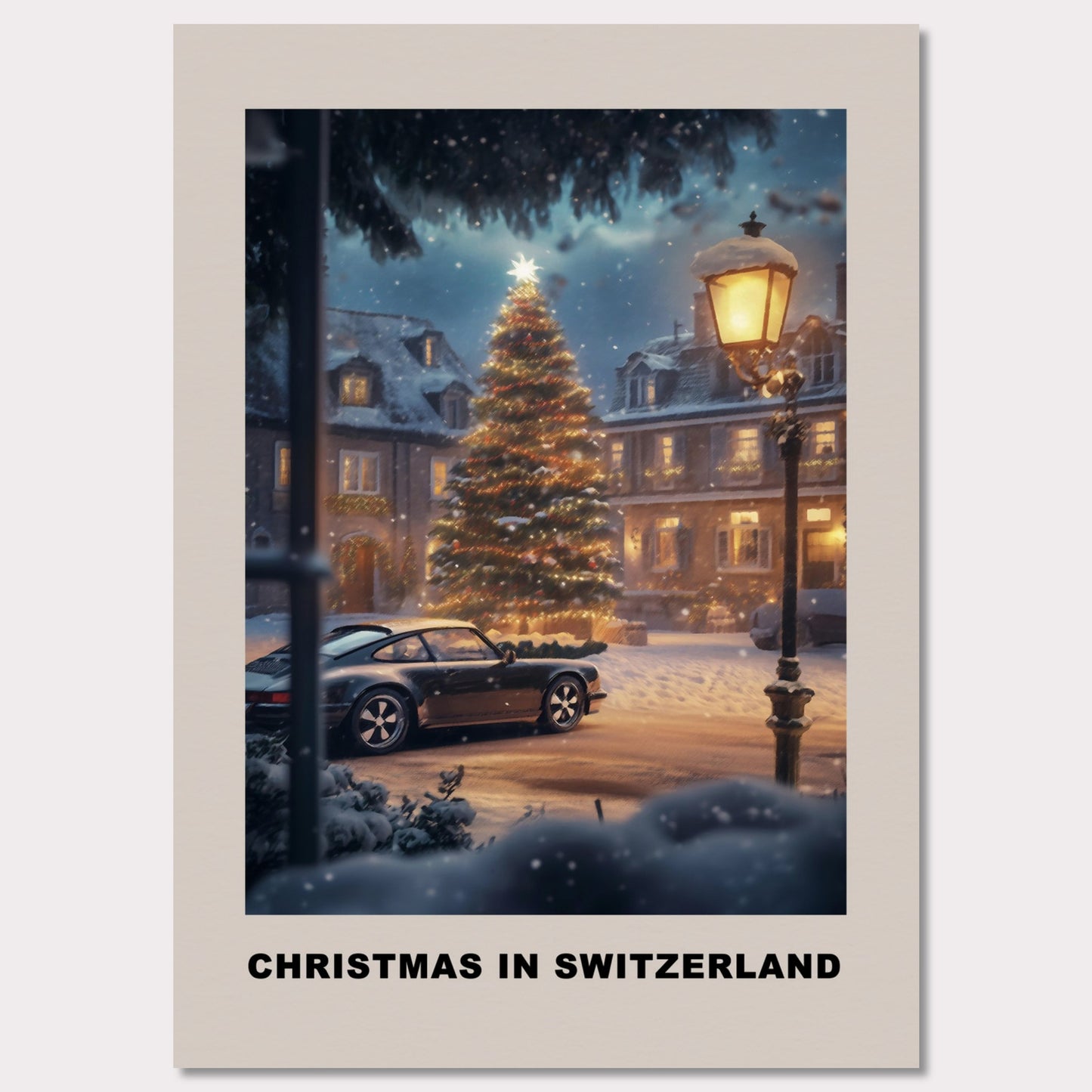 Poster titled 'Christmas in Switzerland - Festive Nights' from ArtDarts