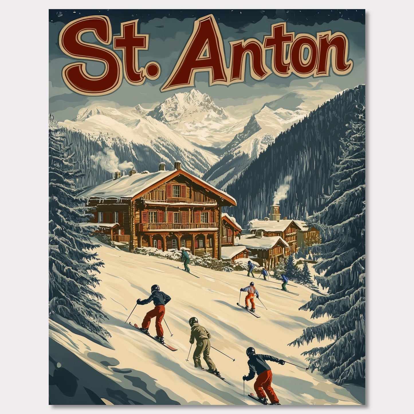 Poster titled 'St. Anton Escape' from ArtDarts