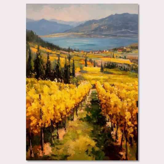 Poster titled 'Golden Lines, Lavaux' from ArtDarts