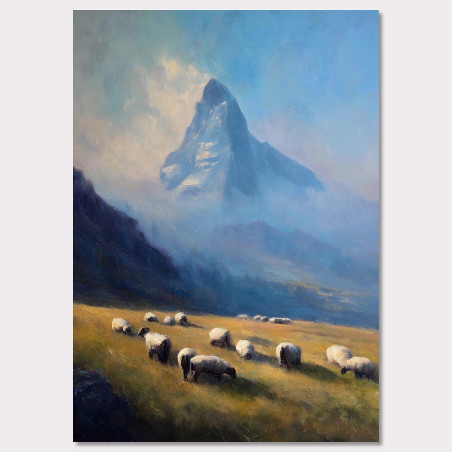 Poster titled 'Sheep Below Matterhorn' from ArtDarts