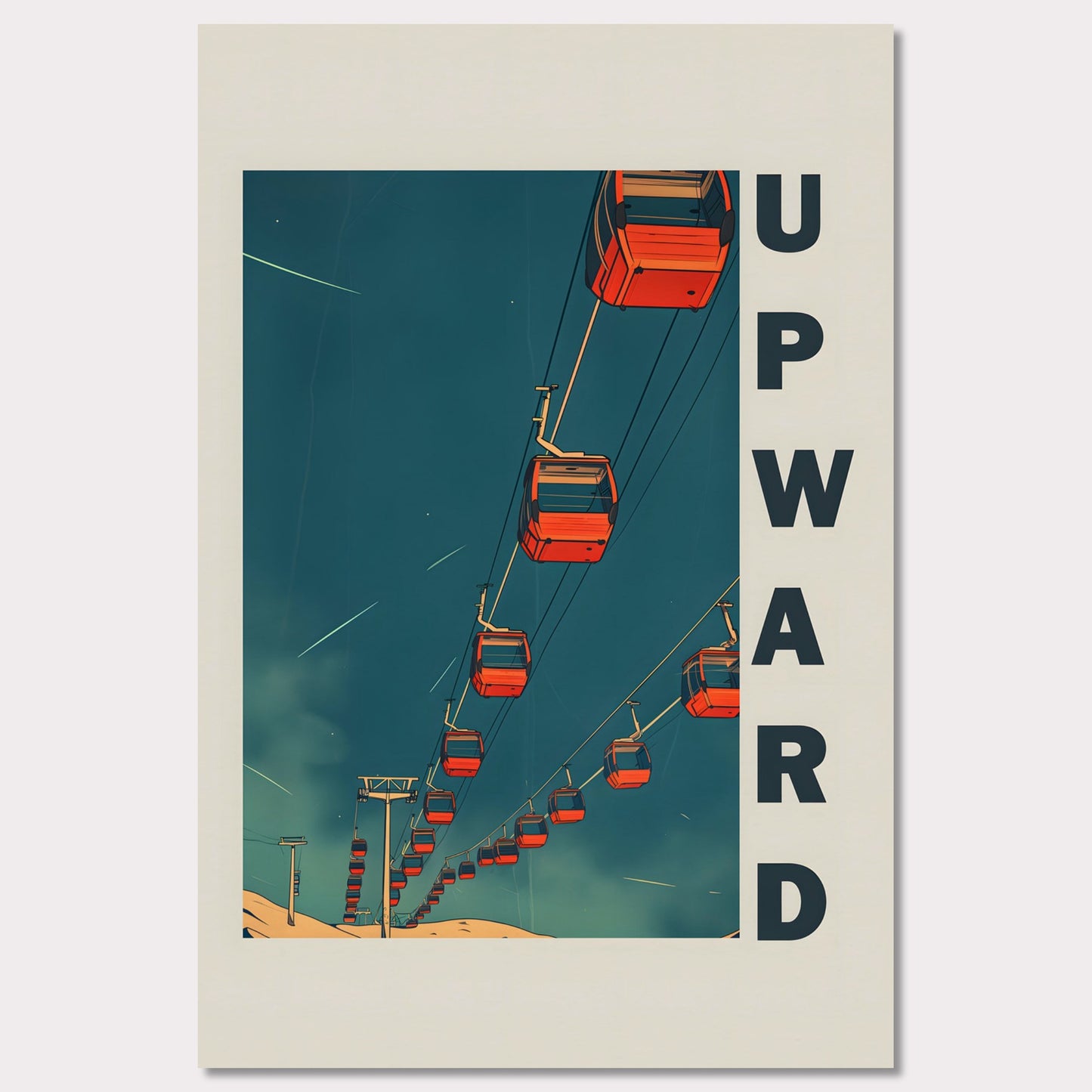 Poster titled 'Up the Lift Poster' from ArtDarts