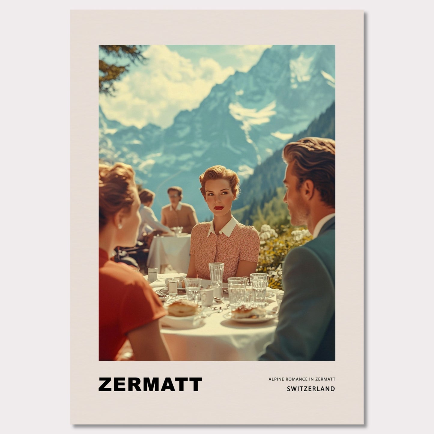Poster titled 'Alpine Romance in Zermatt' from ArtDarts