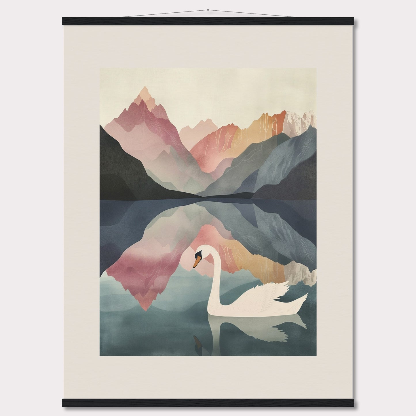 Poster titled 'White Swan on the Lake Geneva with Hanger' from ArtDarts